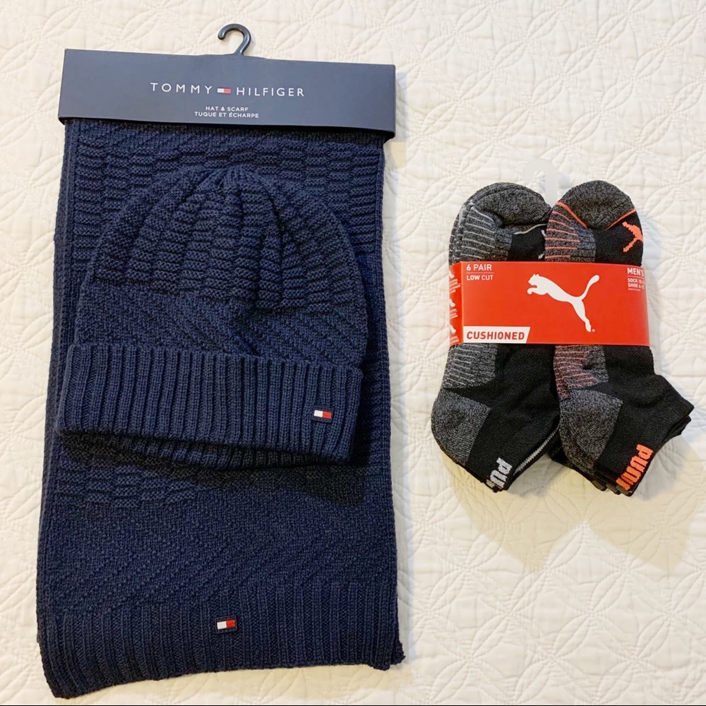Men’s Tommy Hilfiger Hat&Scarf + Puma 6Pairs Socks